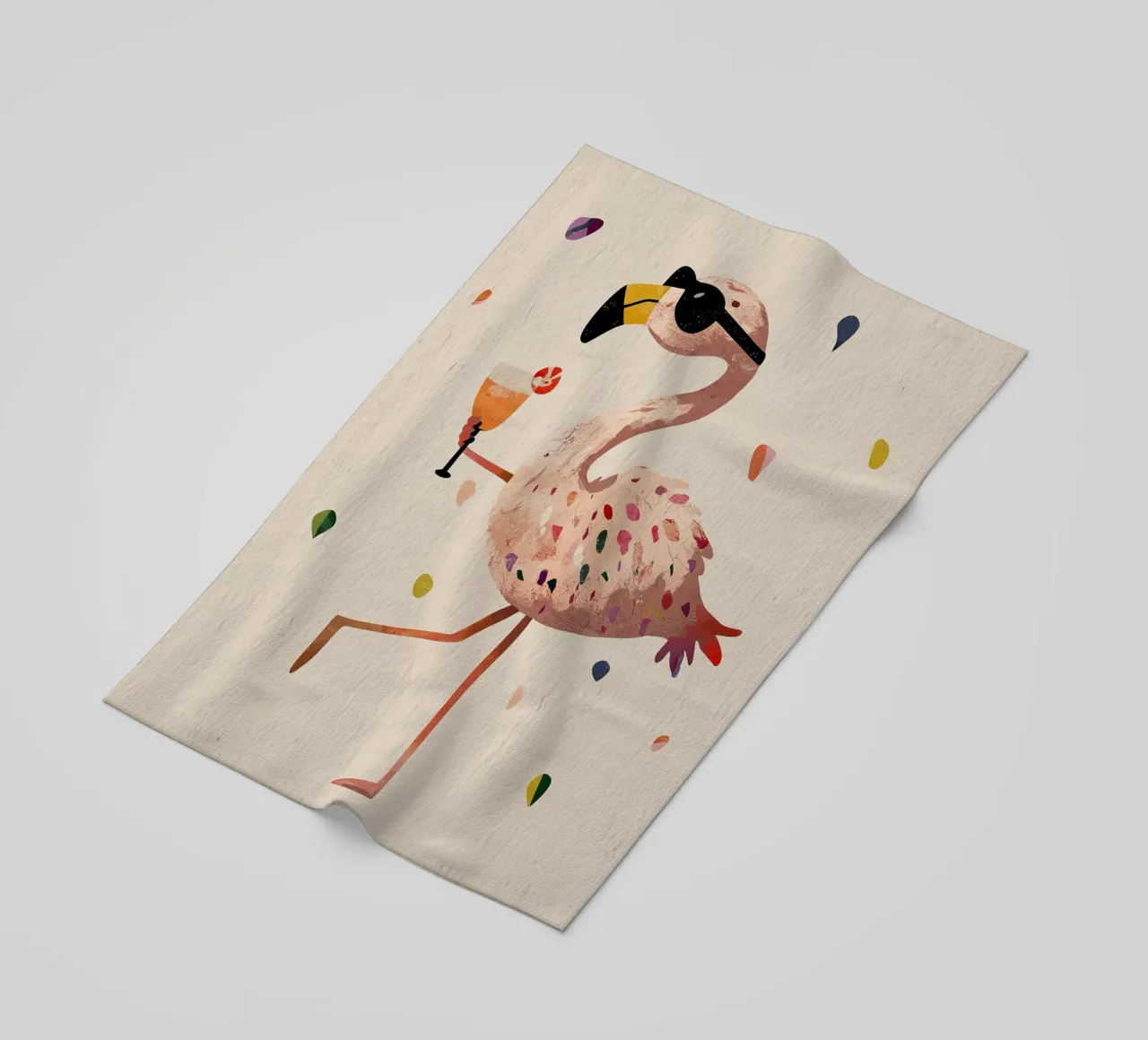 Flamingo drinking telo mare da Dreamy Nursery