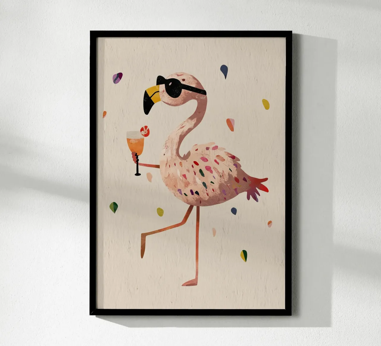 Flamingo drinking poster by Dreamy Nursery