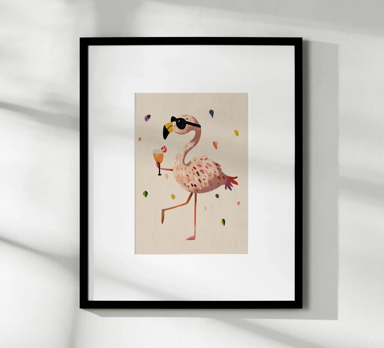 Flamingo drinking poster by Dreamy Nursery