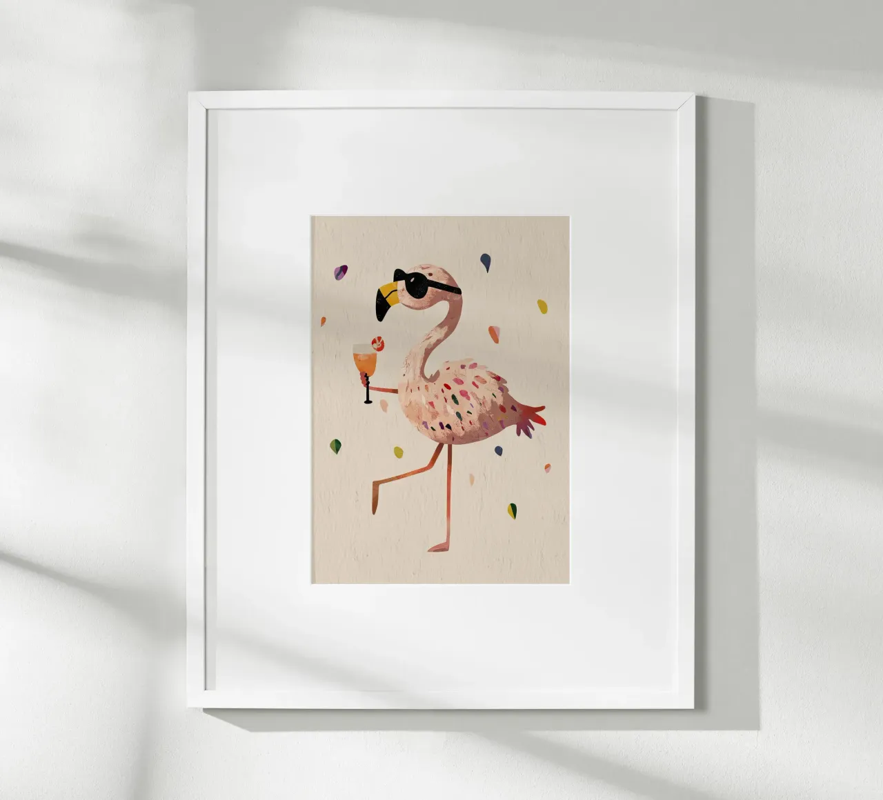 Flamingo drinking poster by Dreamy Nursery