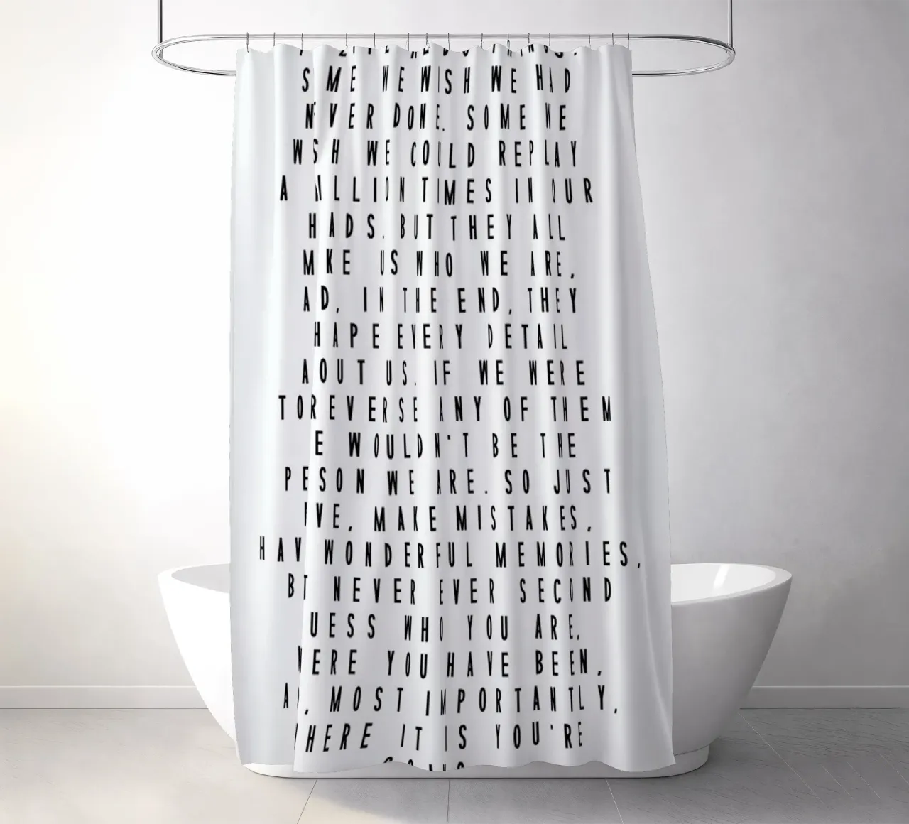 Life Is Beautiful tenda da doccia da Honeymoon Hotel