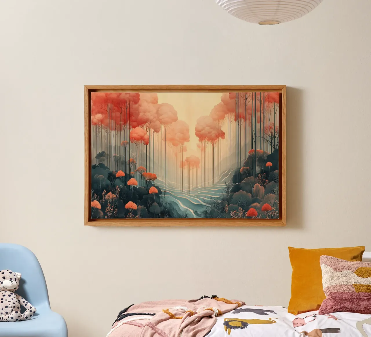 Roze boslandschap canvas met Baklijst van Little Things