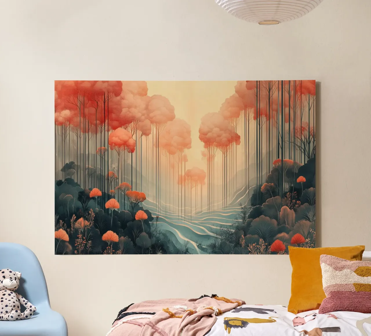 Roze boslandschap canvas met Baklijst van Little Things