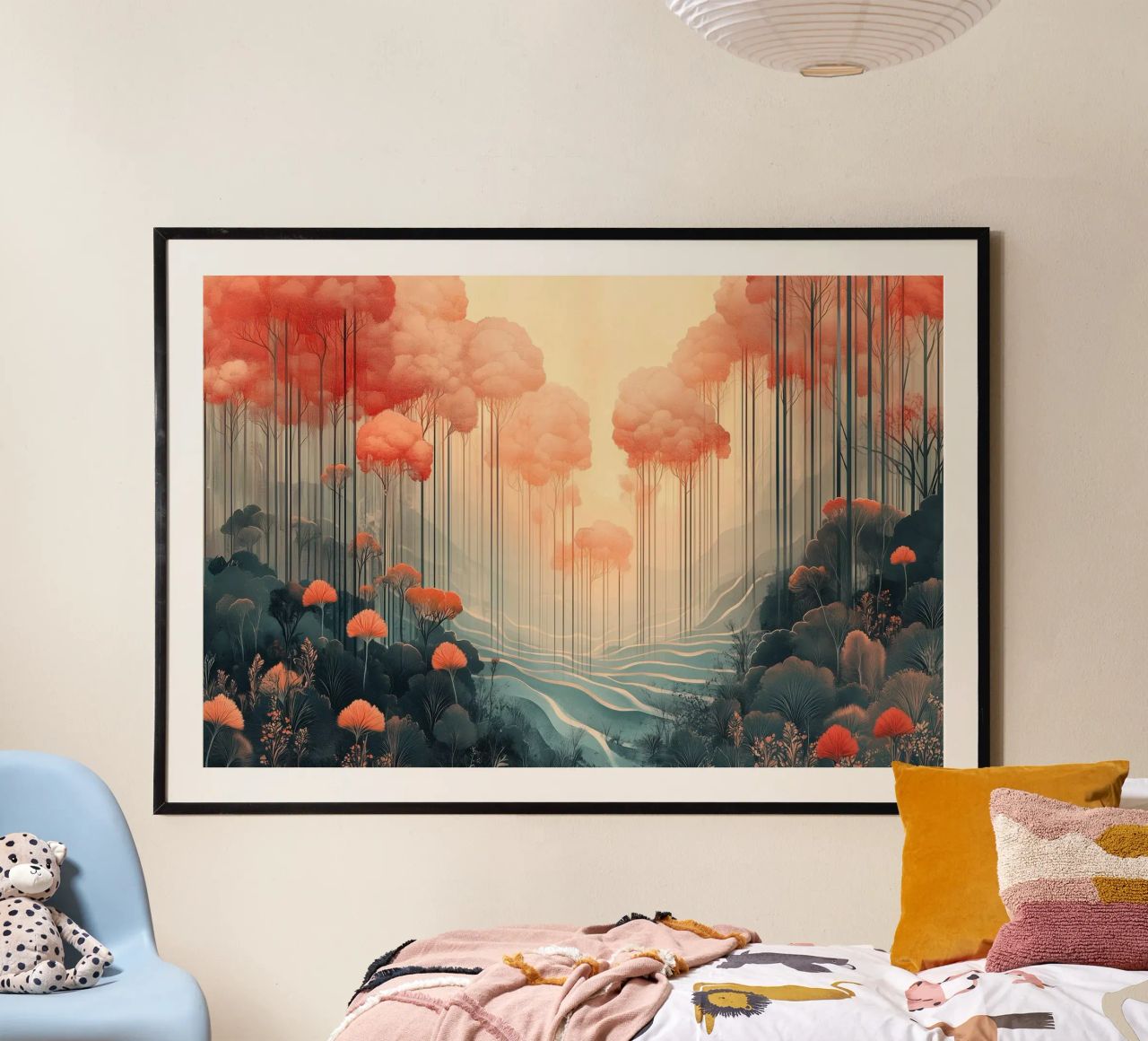 Rosa Waldlandschaft Poster von Little Things