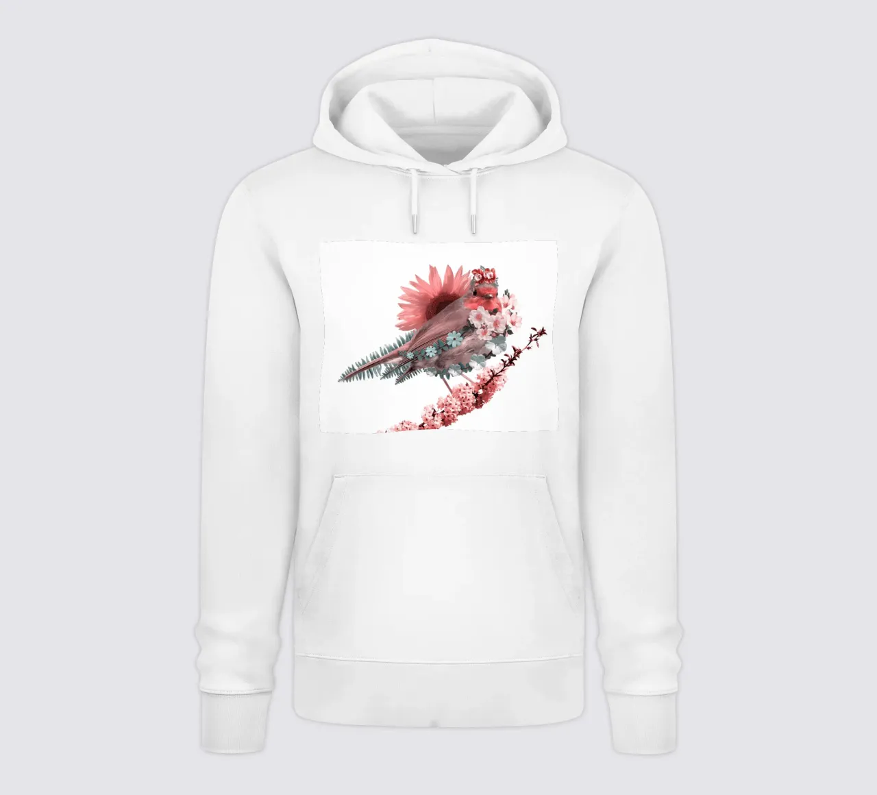 Uccello in fiore felpa con cappuccio da arizrab