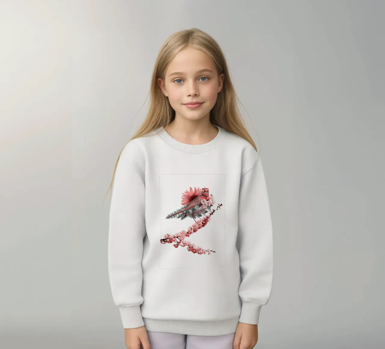 Uccello in fiore felpa bambino da arizrab