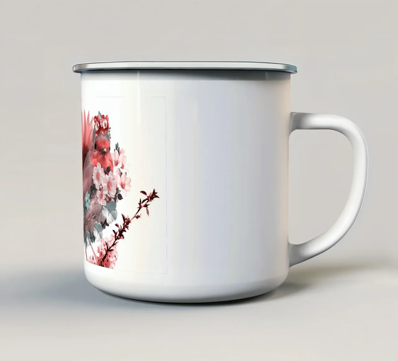 Uccello in fiore tazza in smalto da arizrab