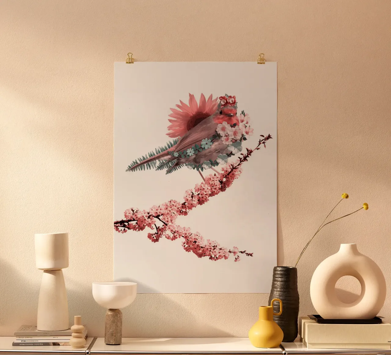 Uccello in fiore carta hahnemühle da arizrab