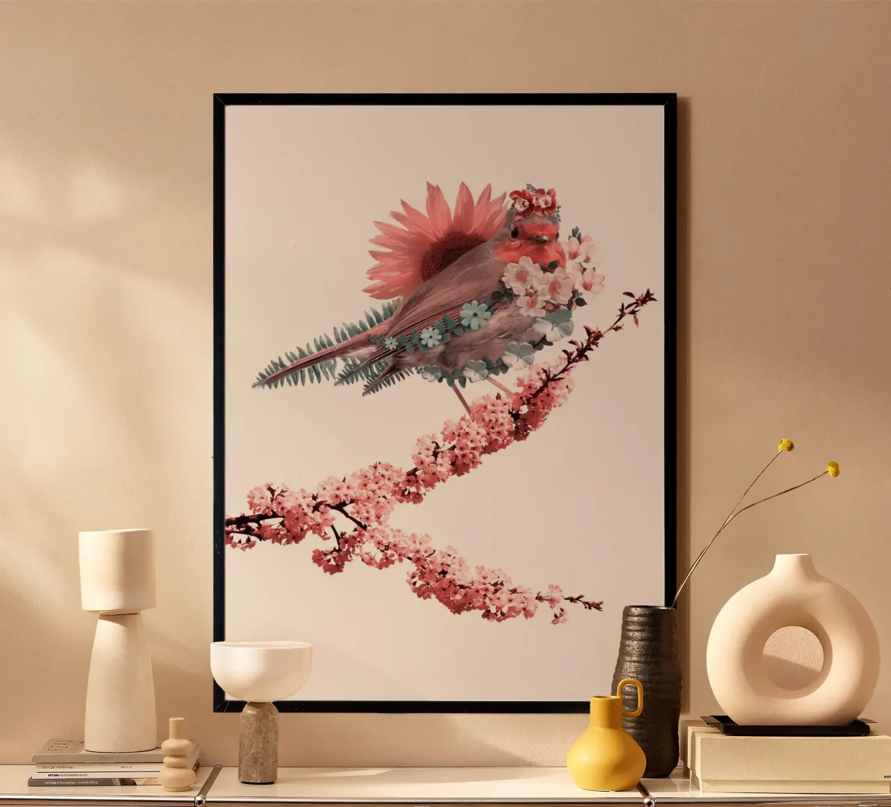 Uccello in fiore carta hahnemühle da arizrab