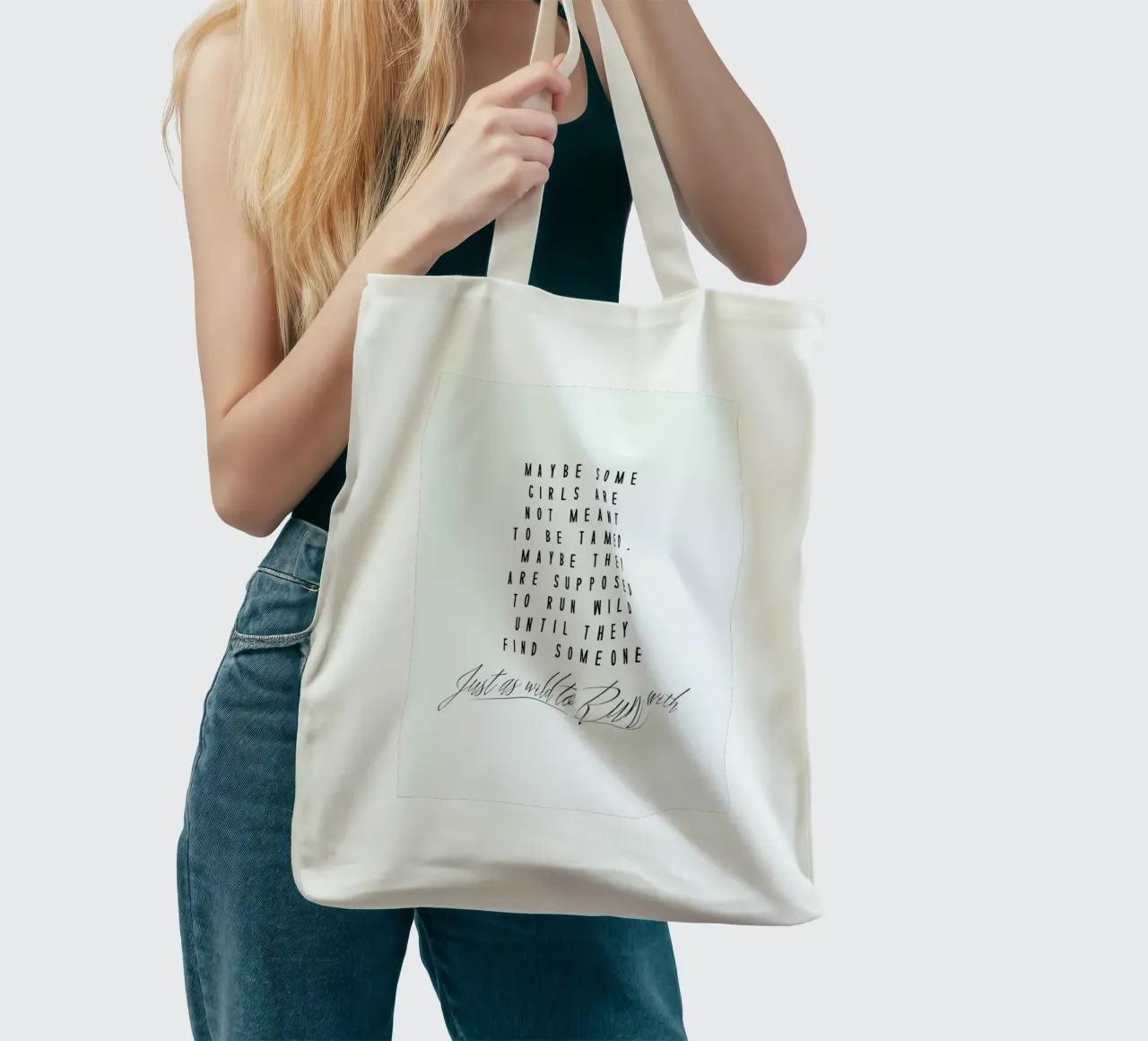 Maybe Some Girls Are Not Meant To Be Tamed borsa in juta da Honeymoon Hotel