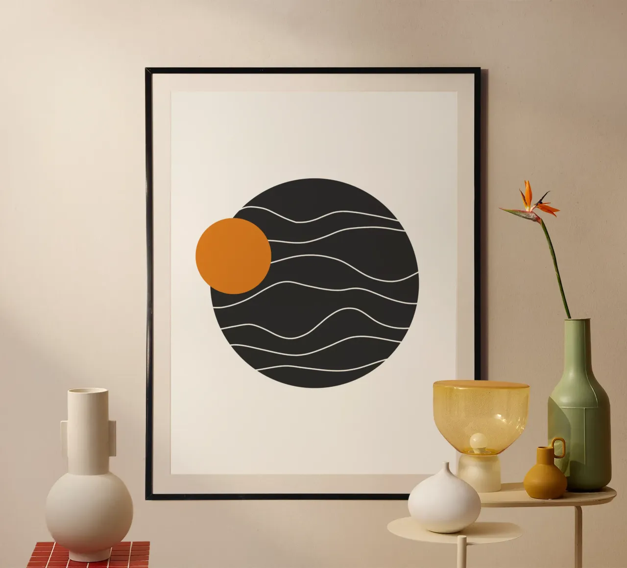 Retro planet poster con telaio in plastica da BAINAI