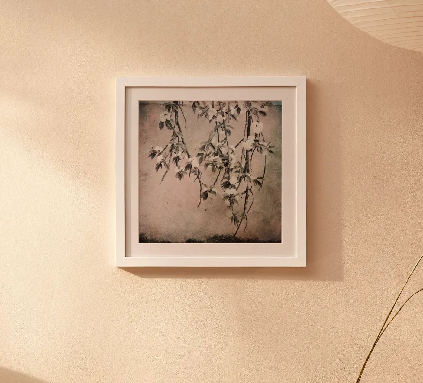 vintage cherry tree branches poster van Visuelle Poesie am Wegesrand