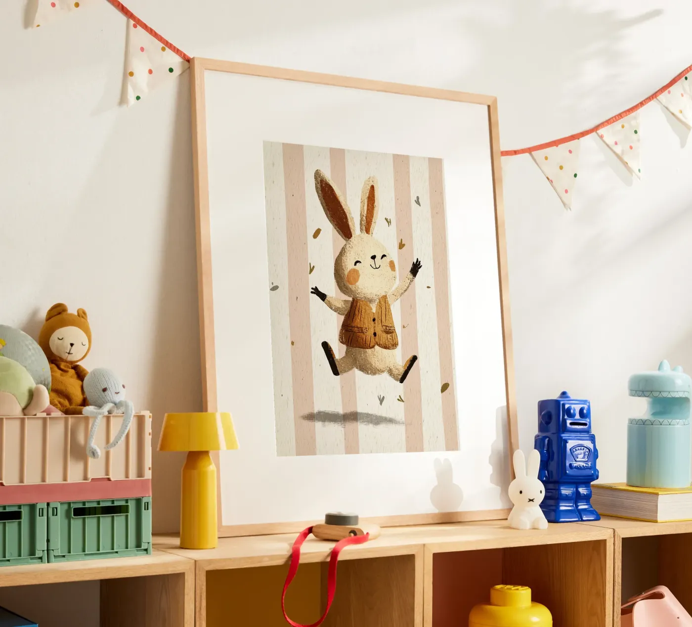 Springender Hase Poster von Dreamy Nursery