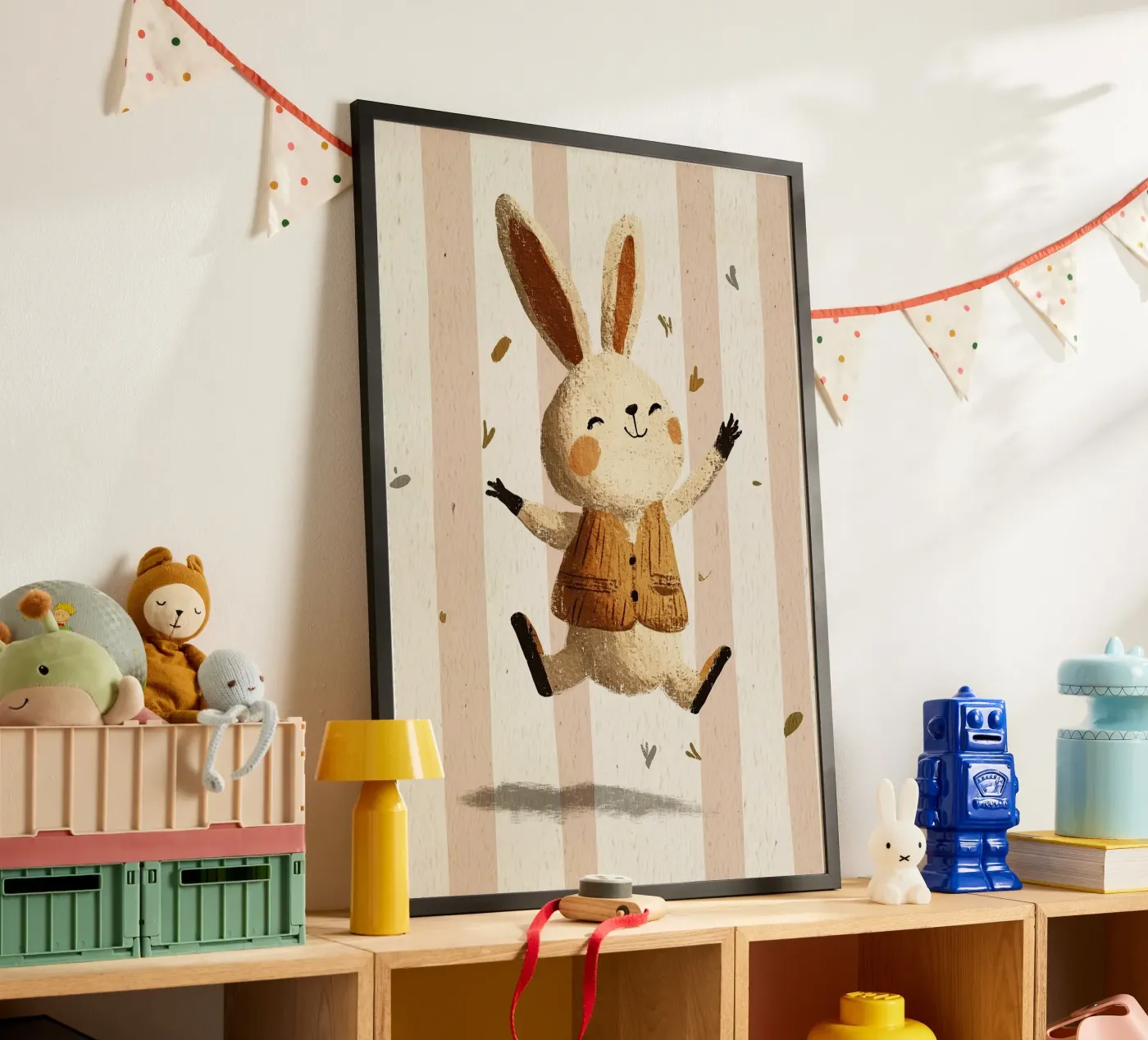 Springender Hase Poster von Dreamy Nursery