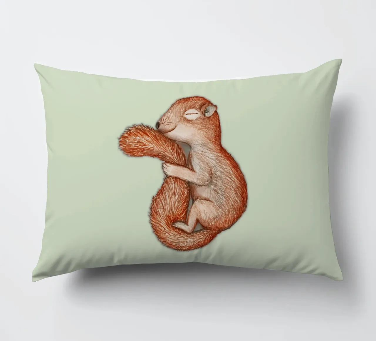 Hibernating squirrel decorative cushion by BwiseLizzy
