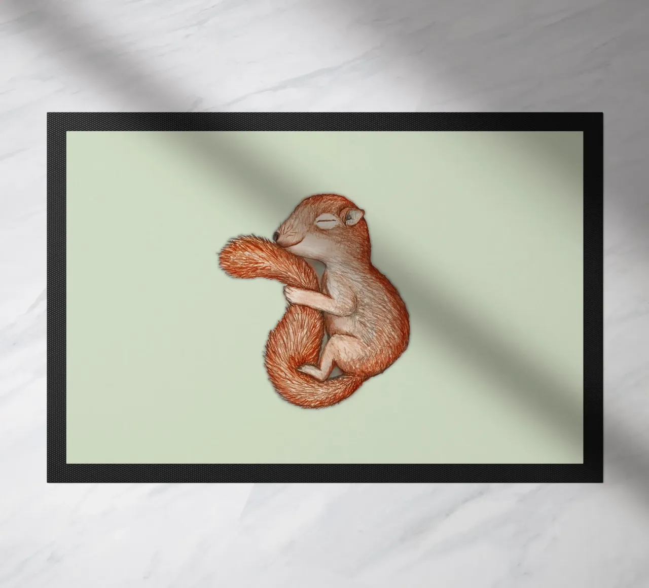 Hibernating squirrel doormat by BwiseLizzy