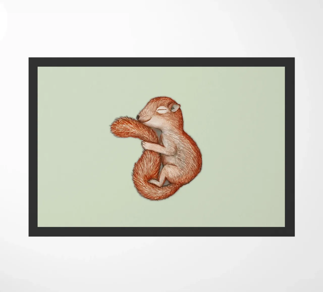 Hibernating squirrel doormat by BwiseLizzy