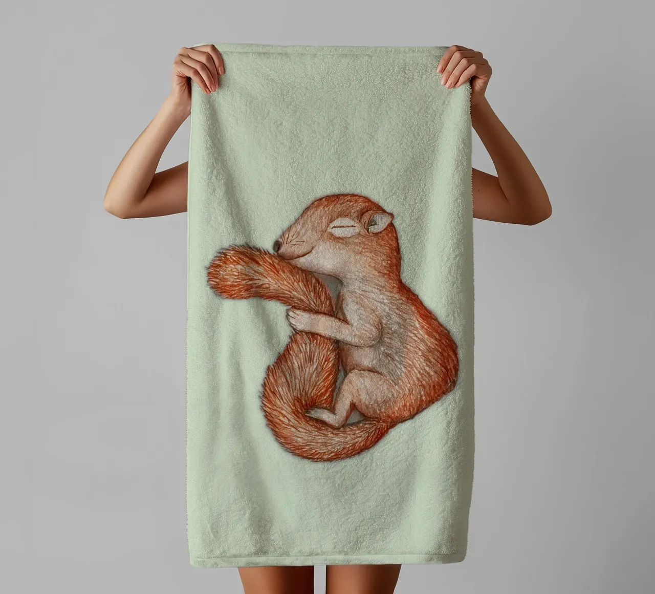 Hibernating squirrel towel by BwiseLizzy