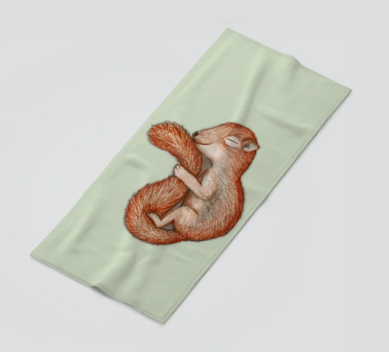 Hibernating squirrel beach towel by BwiseLizzy