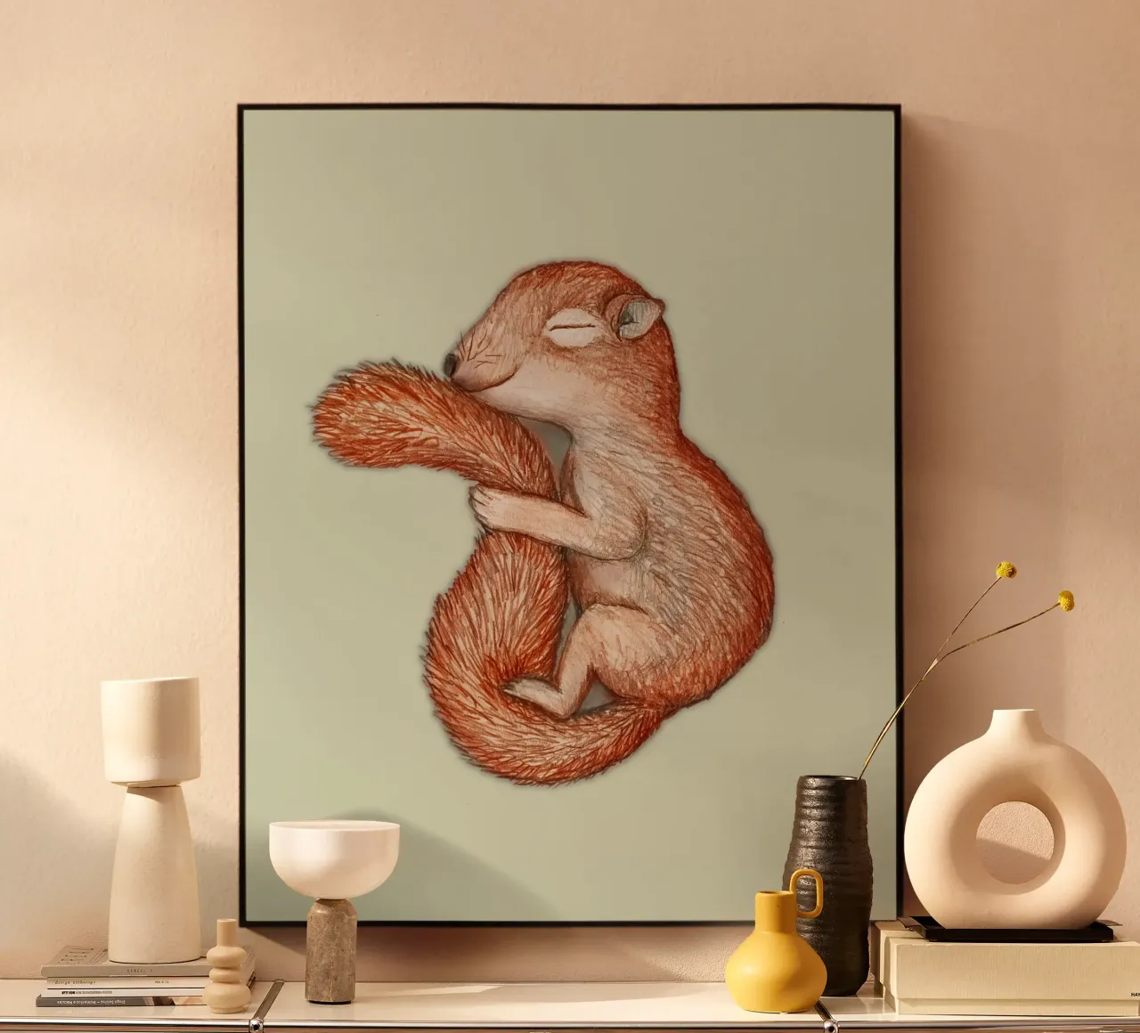 Hibernating squirrel alu-dibond by BwiseLizzy