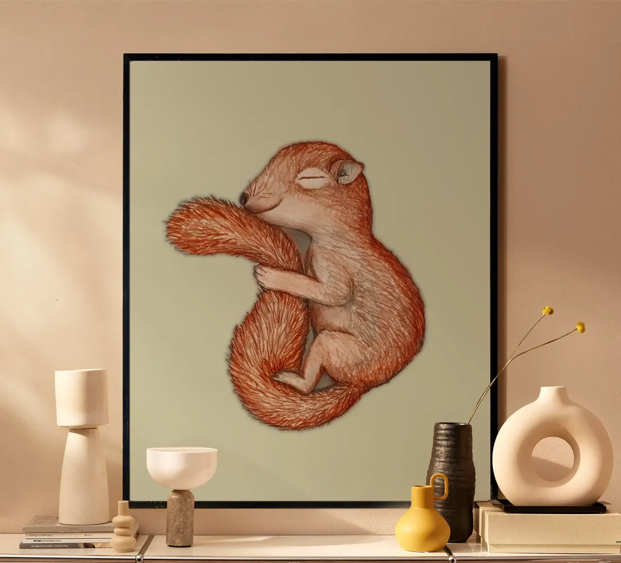 Hibernating squirrel poster by BwiseLizzy