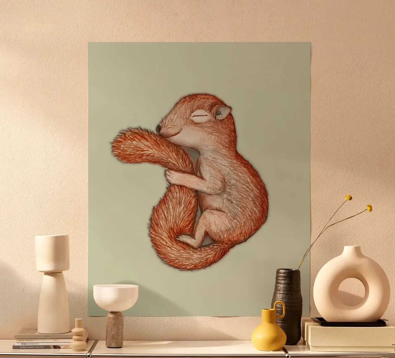 Hibernating squirrel poster by BwiseLizzy