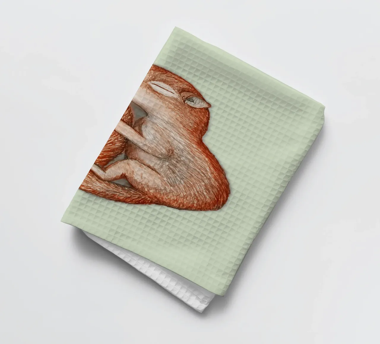 Hibernating squirrel tea towel by BwiseLizzy