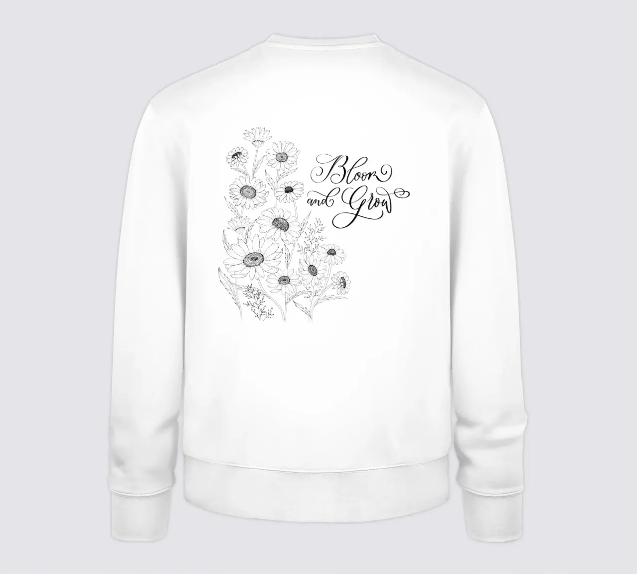 Sbocciare e fiorire. Fiori e calligrafia. Line Art. Citazione. felpa da CalliLetters