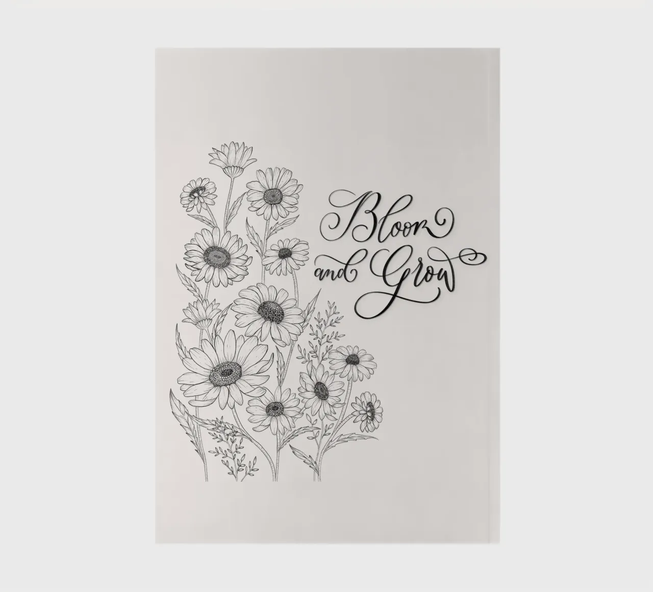 Sbocciare e fiorire. Fiori e calligrafia. Line Art. Citazione. diario da CalliLetters