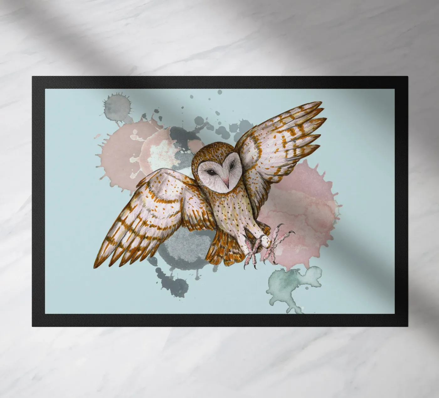 Attacking barn owl deurmat van BwiseLizzy