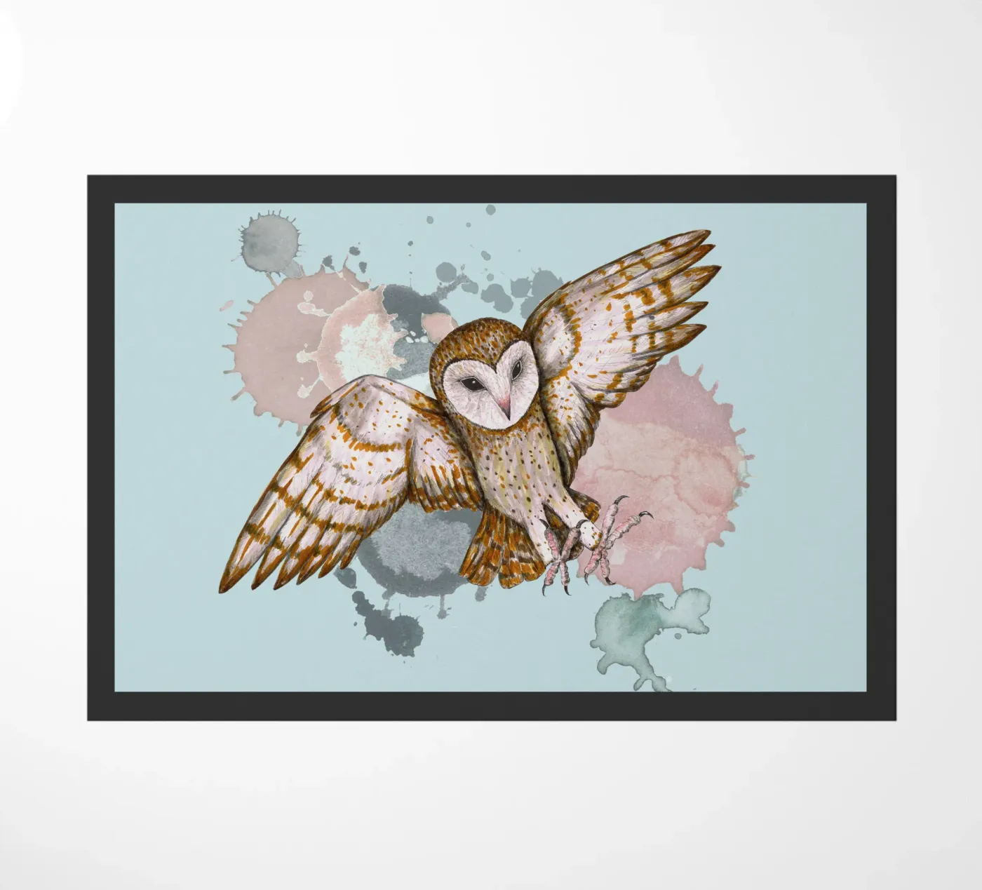 Attacking barn owl deurmat van BwiseLizzy