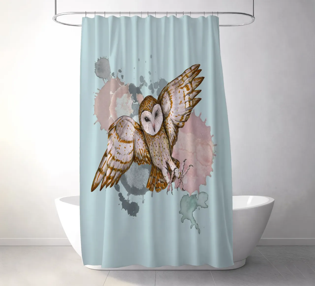 Attacking barn owl shower curtain by BwiseLizzy