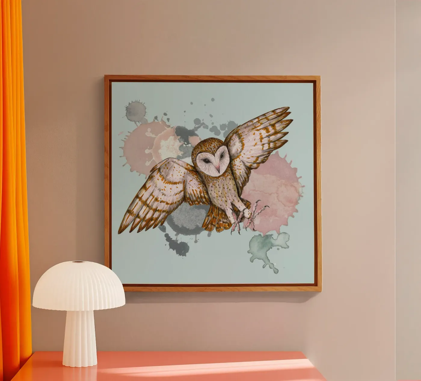 Aanvallende kerkuil acryl van BwiseLizzy