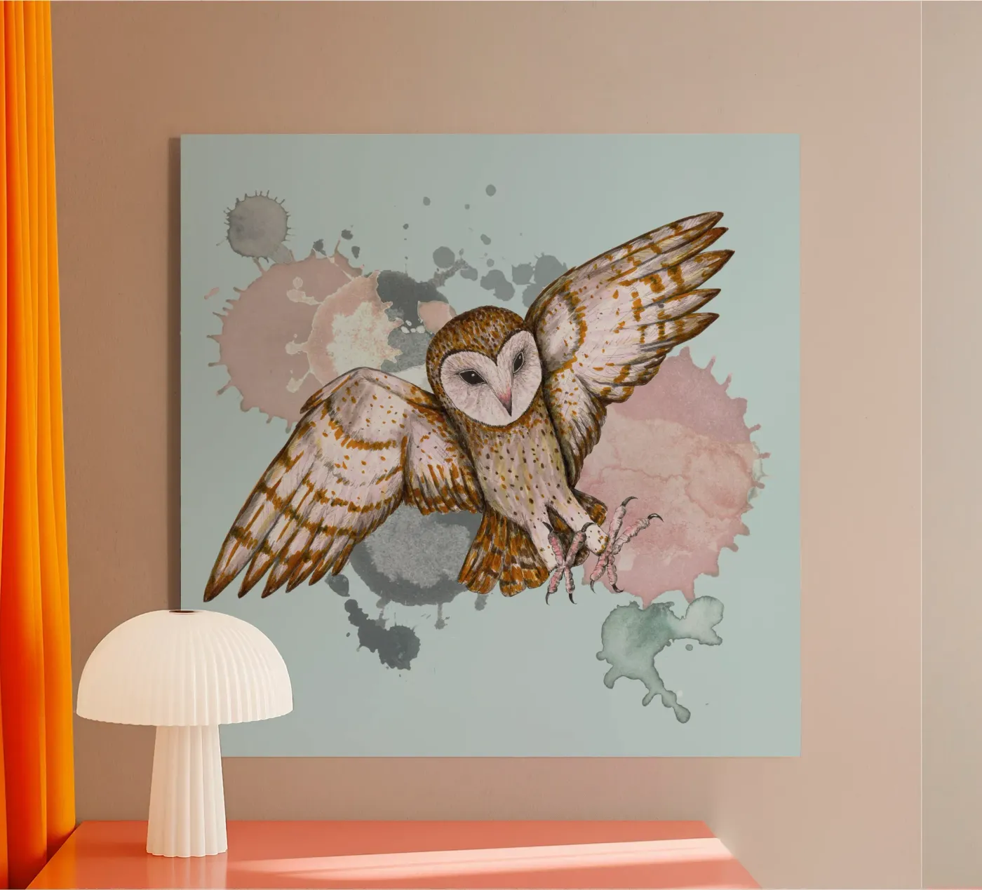 Aanvallende kerkuil acryl van BwiseLizzy