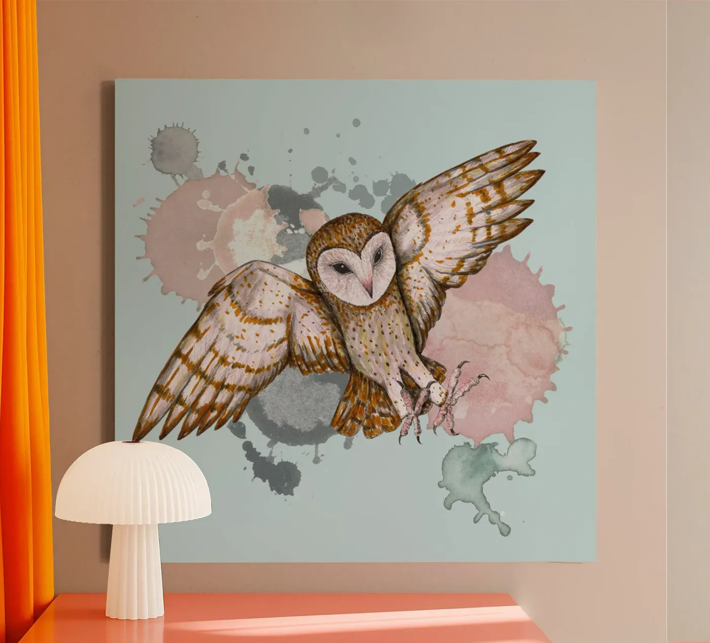 Attacking barn owl canvas by BwiseLizzy
