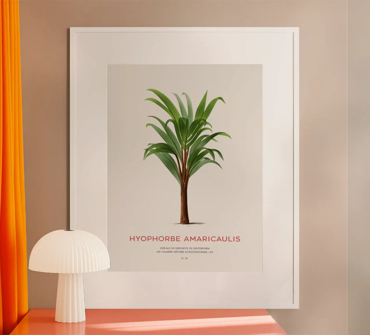 Einsamste Palme oder Hyophorbe Amaricaulis Hahnemühle von Vintagrafica