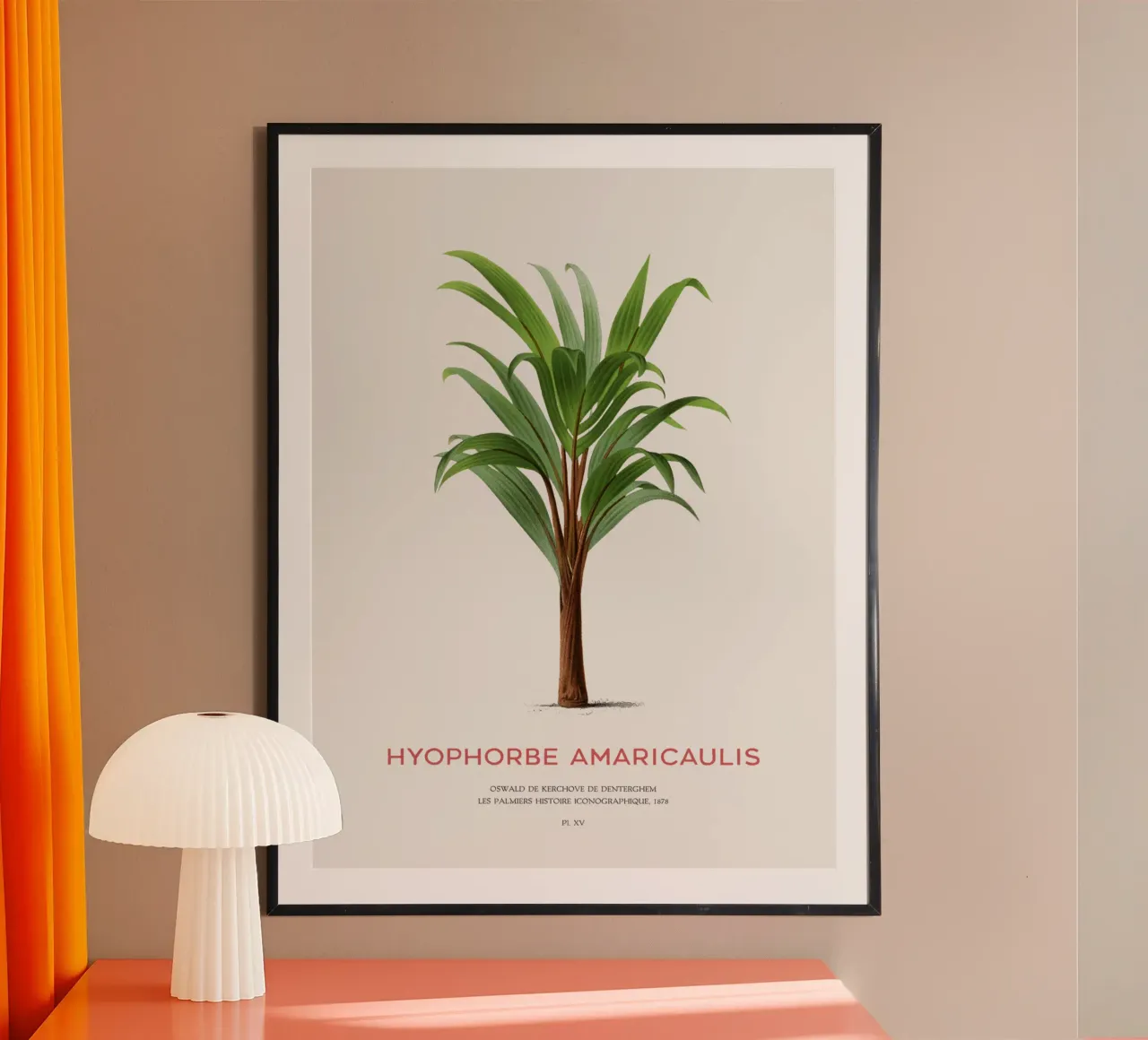 Einsamste Palme oder Hyophorbe Amaricaulis Hahnemühle von Vintagrafica