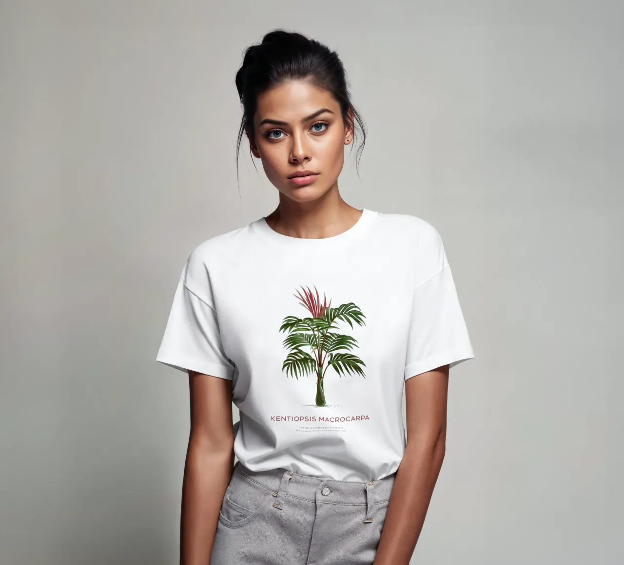 Palma a foglie rosse o Kentiopsis Macrocarpa t-shirt da Vintagrafica