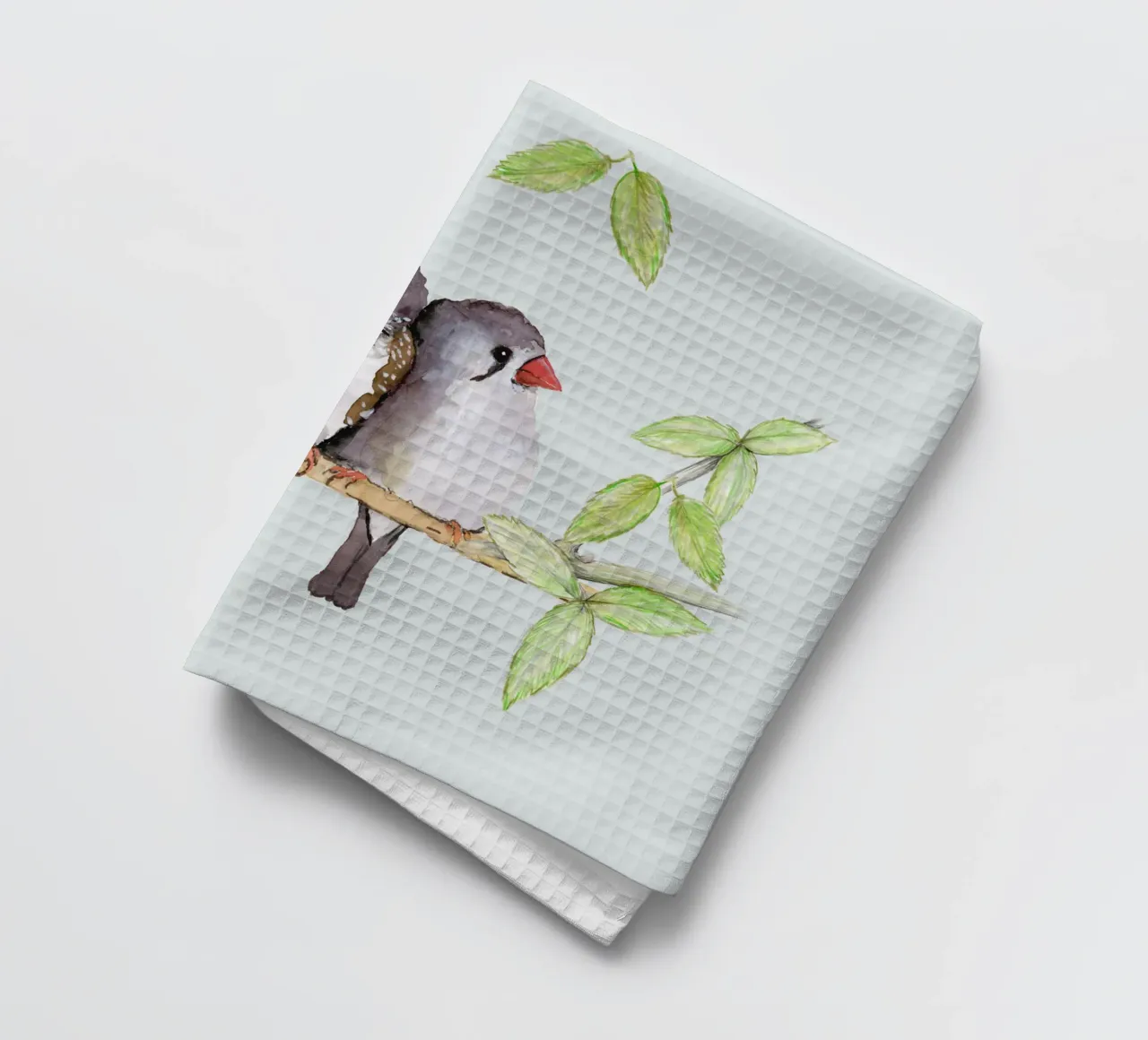 Sweet couple of zebra finches tea towel by BwiseLizzy