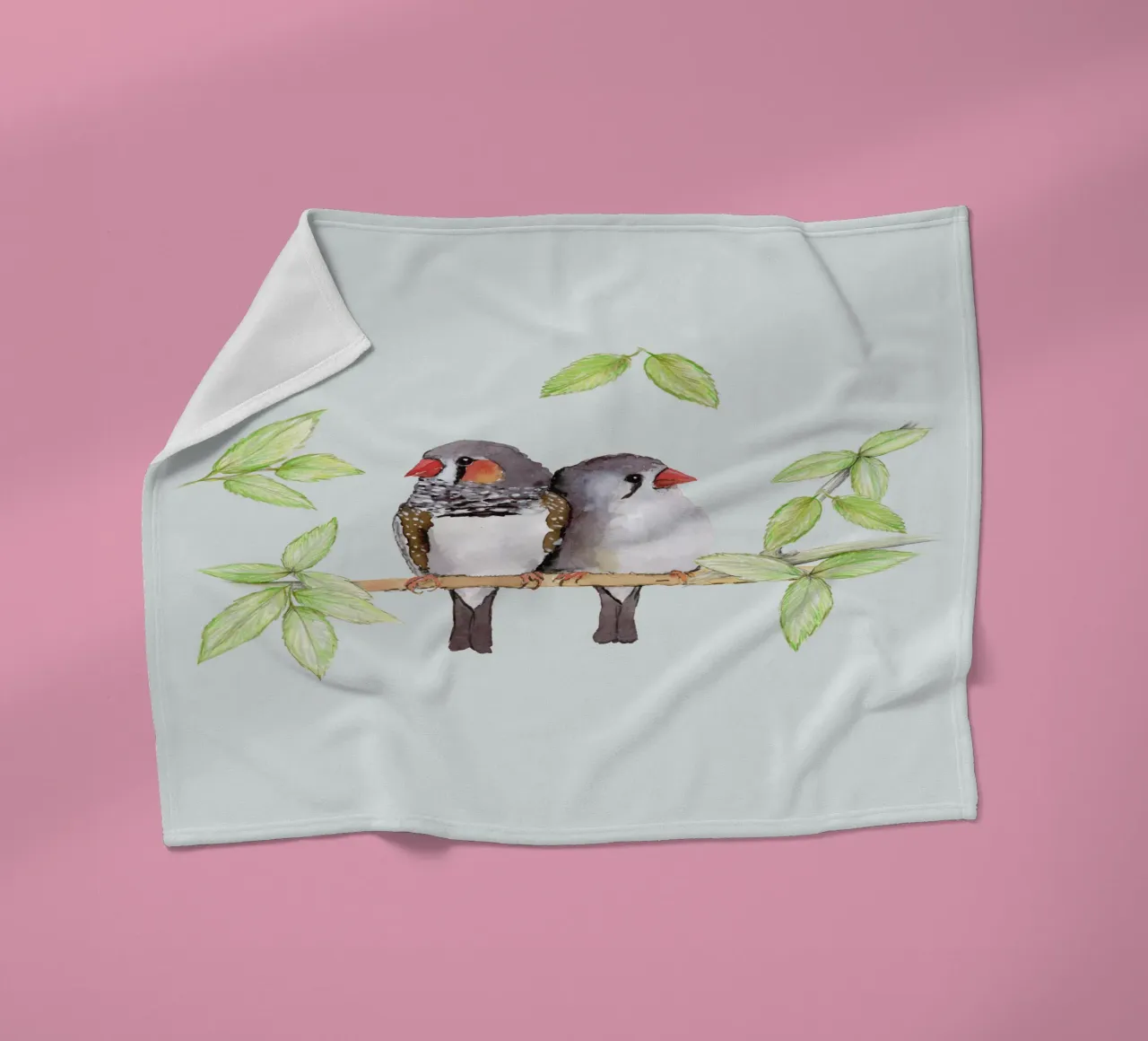 Sweet couple of zebra finches fleece blanket by BwiseLizzy