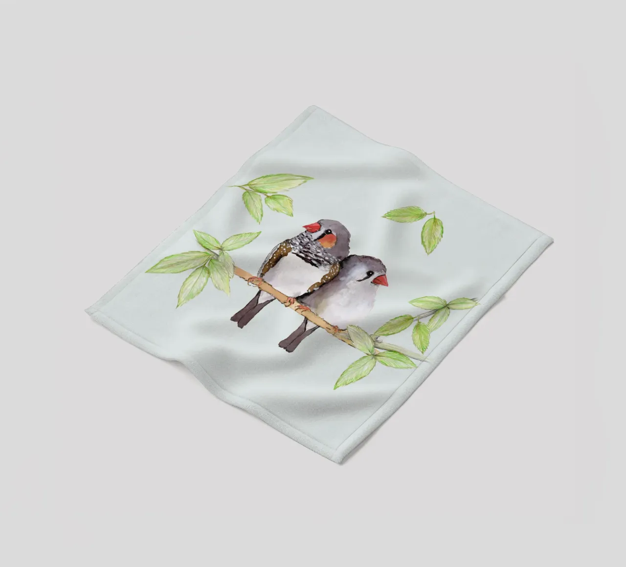 Sweet couple of zebra finches fleece blanket by BwiseLizzy