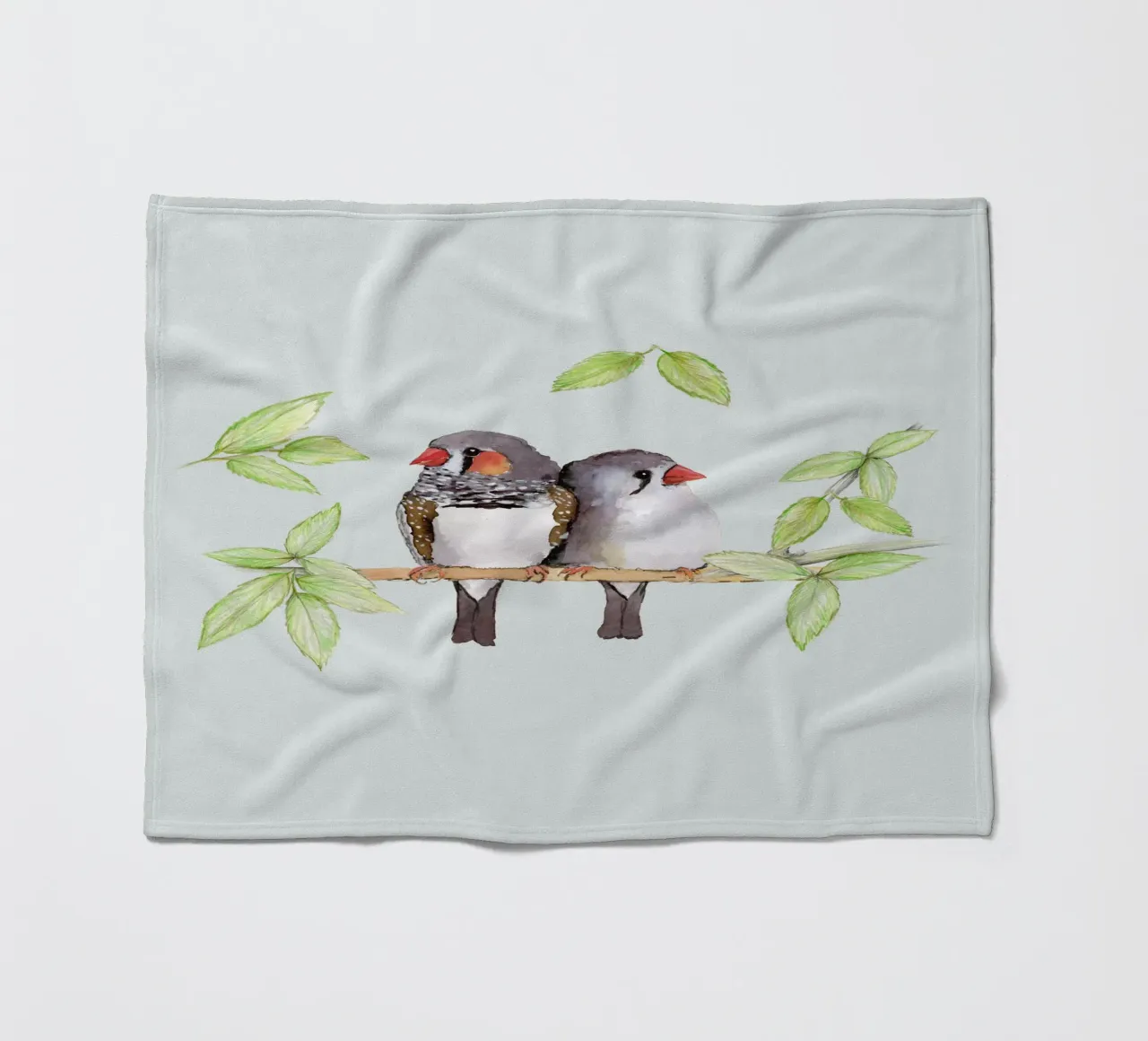 Sweet couple of zebra finches fleece blanket by BwiseLizzy