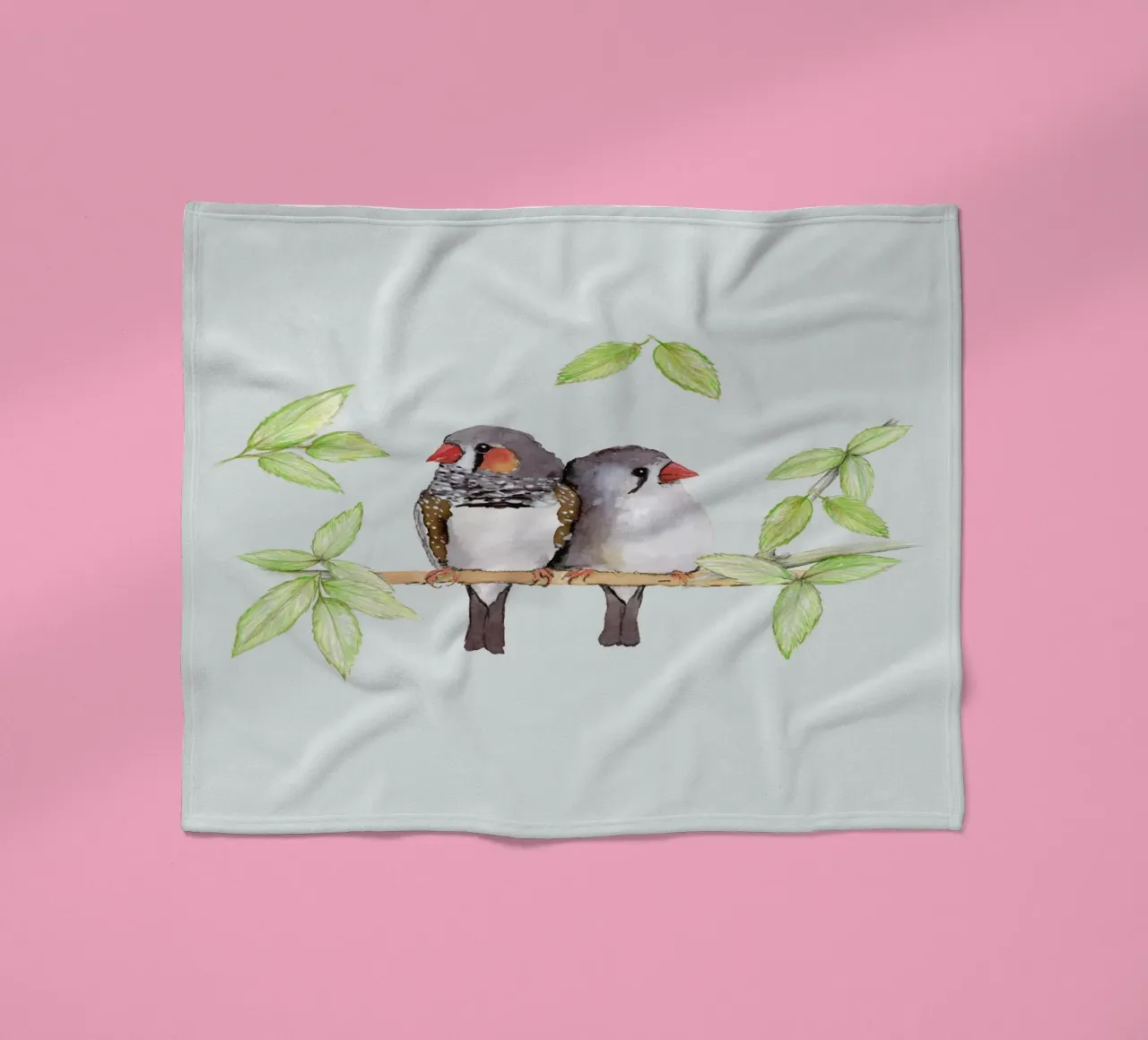 Sweet couple of zebra finches fleece blanket by BwiseLizzy