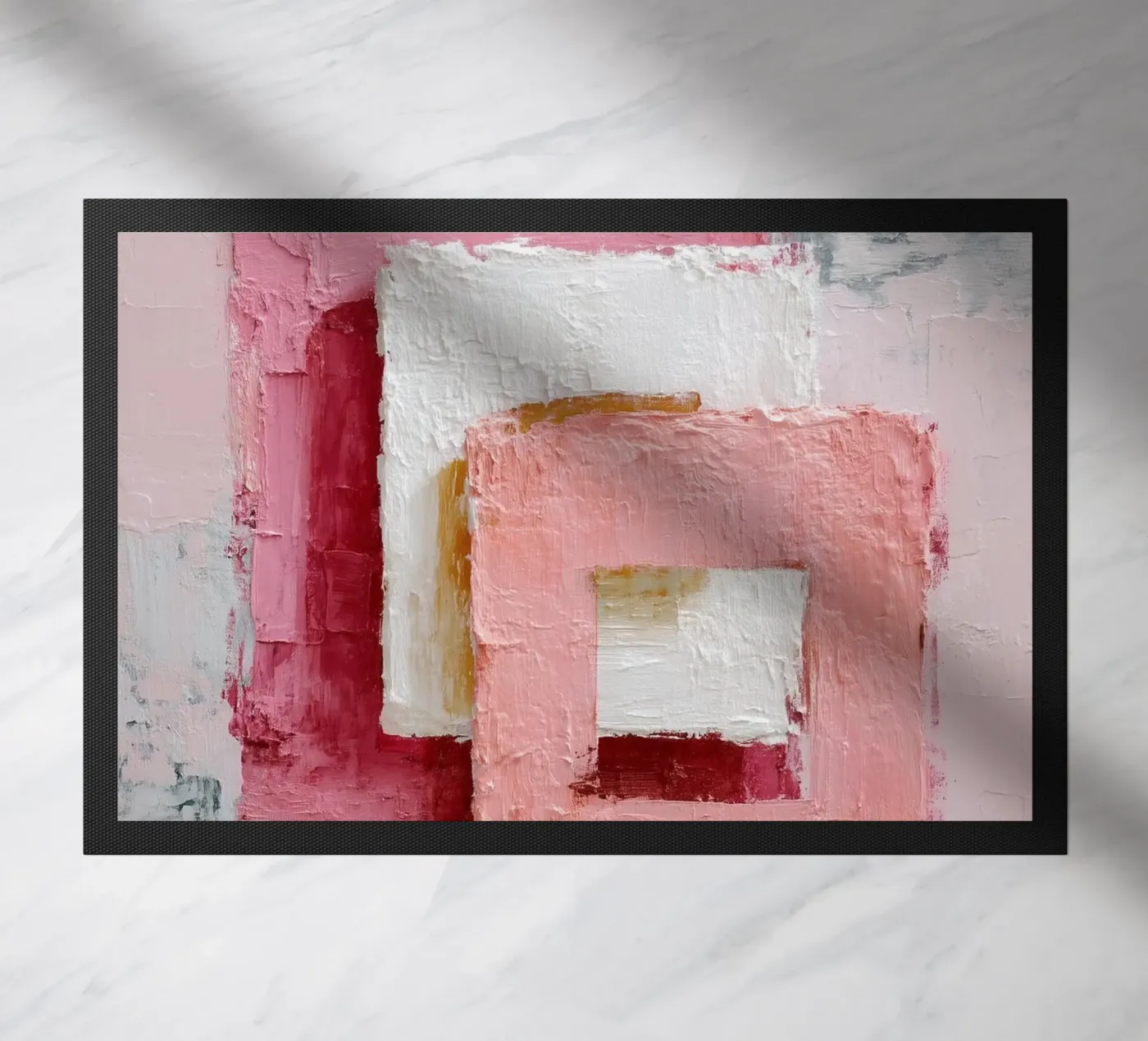 Rechtecke im Gleichgewicht Fußmatte von Carina Pop & Pastell