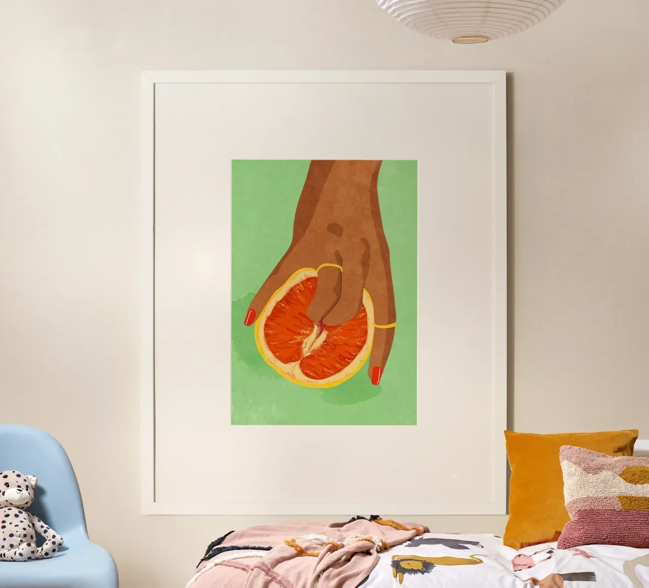 Fruitlover poster with wooden frame by Raissa Oltmanns