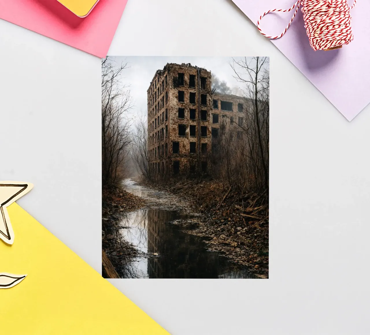 vecchio edificio abbandonato adesivo da landtengs