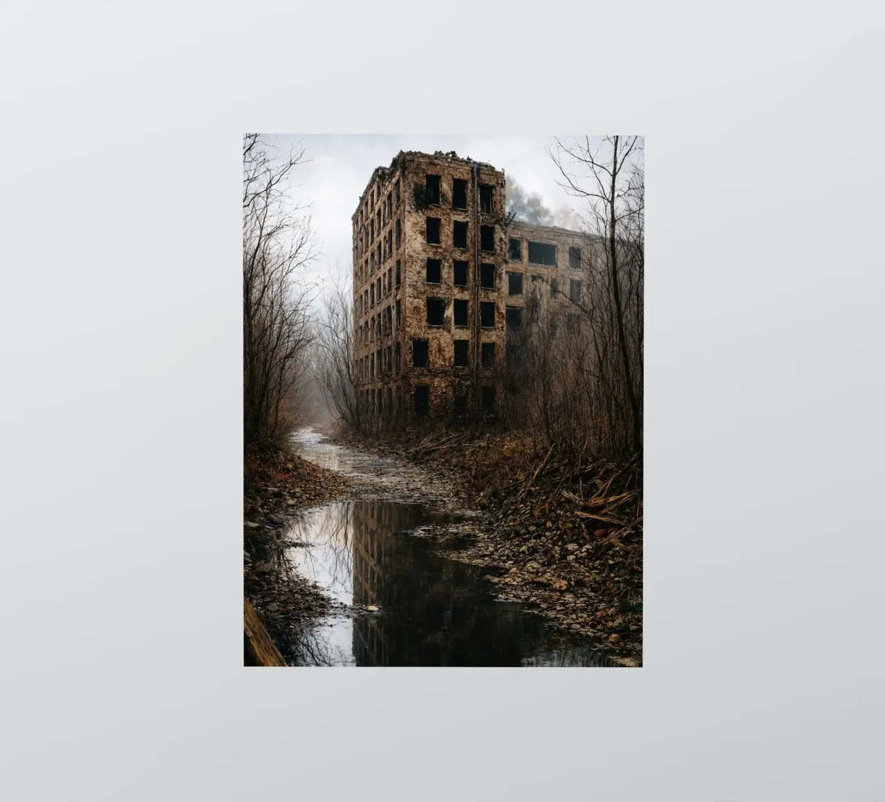 vecchio edificio abbandonato adesivo da landtengs