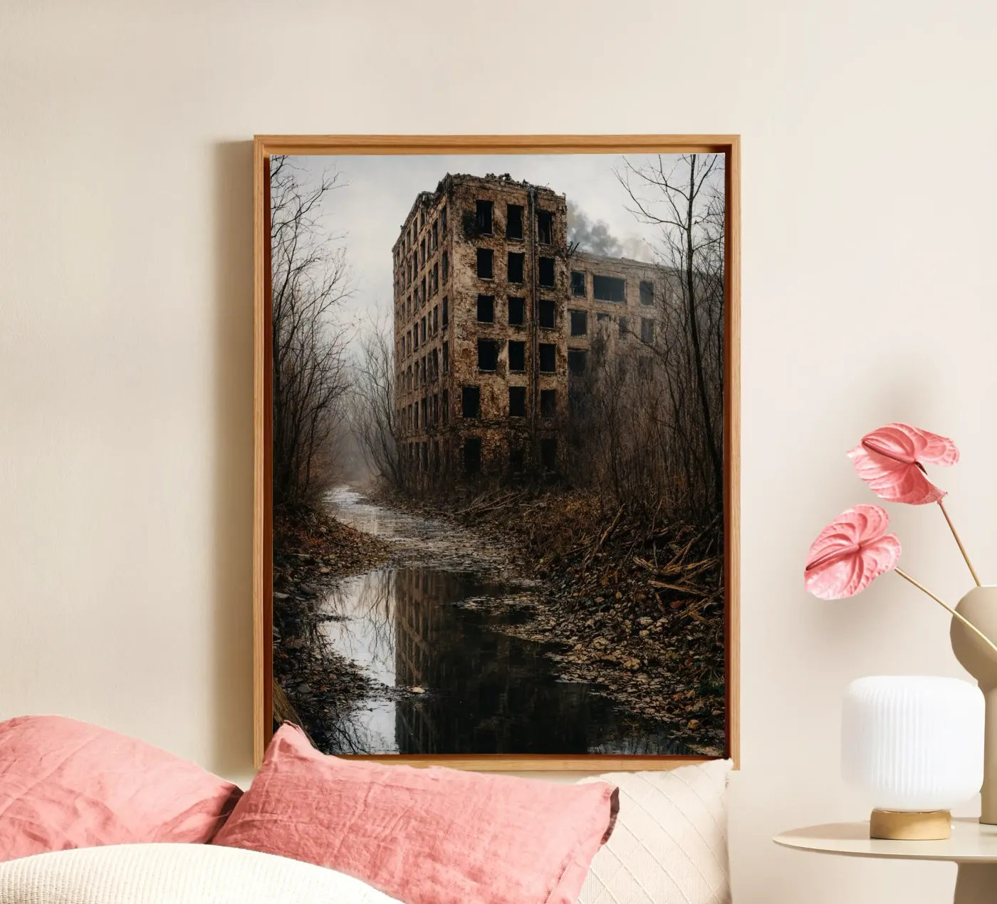 verlaten oud gebouw canvas van landtengs
