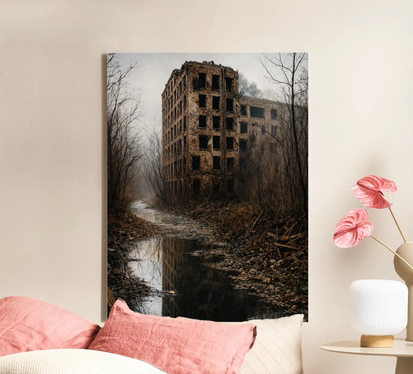 verlaten oud gebouw canvas van landtengs