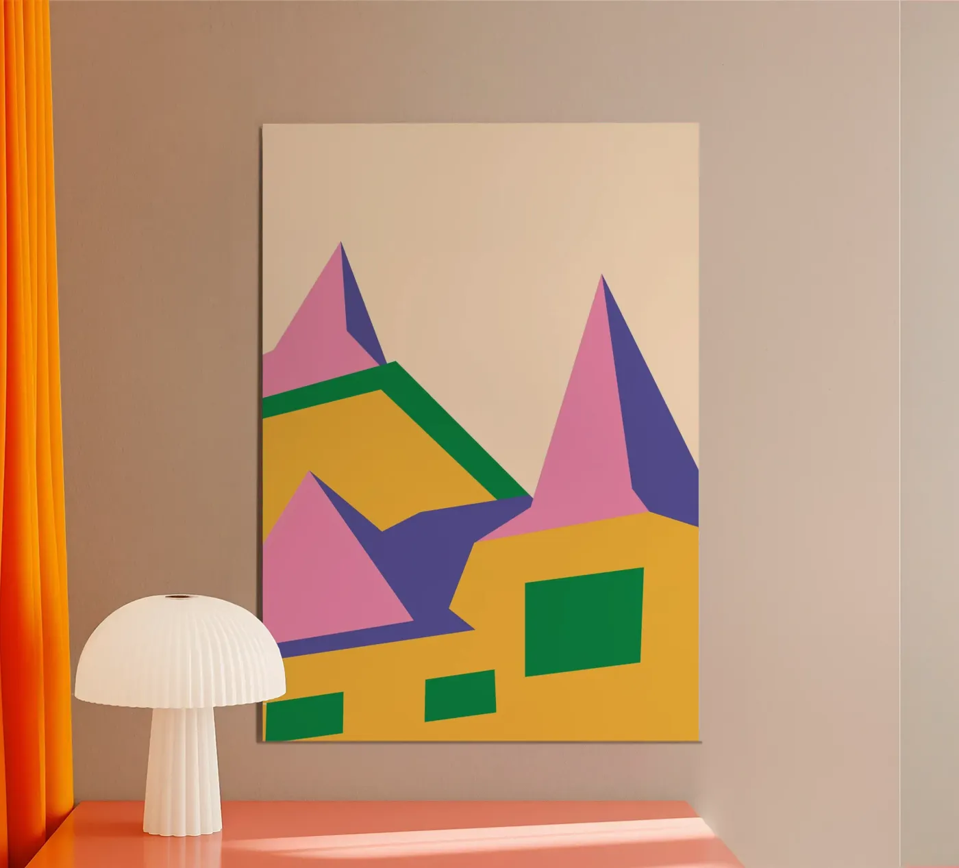Edificio color pastello Colorato poster da Studio Fun Boy